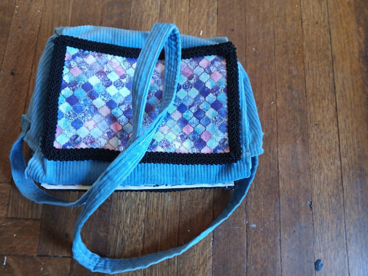 Beautiful Blue & Purple Long Handle Purse